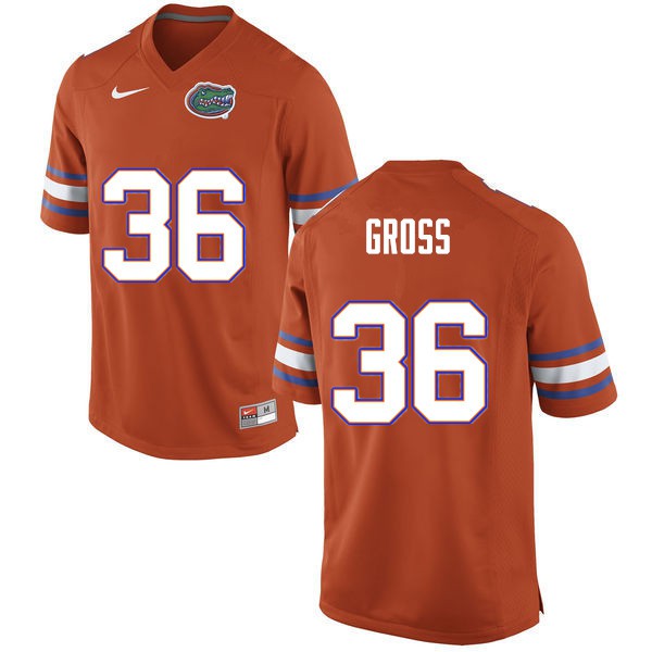 Men #36 Dennis Gross Florida Gators College Football Jersey Orange
